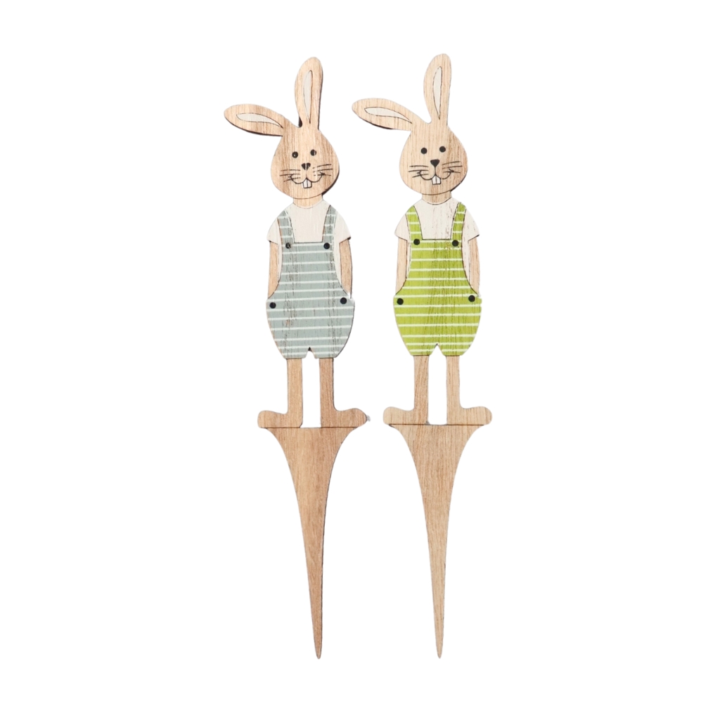 Zápich zajíc v kalhotách 22 cm – jarní a velikonoční dekorace